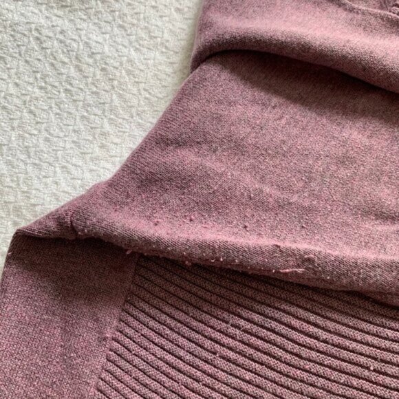 Artisan NY light plum cowl neck drawstring ribbed long sleeve athleisure top - Picture 10 of 11